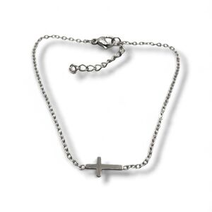 Silver Cross Chain Bracelet